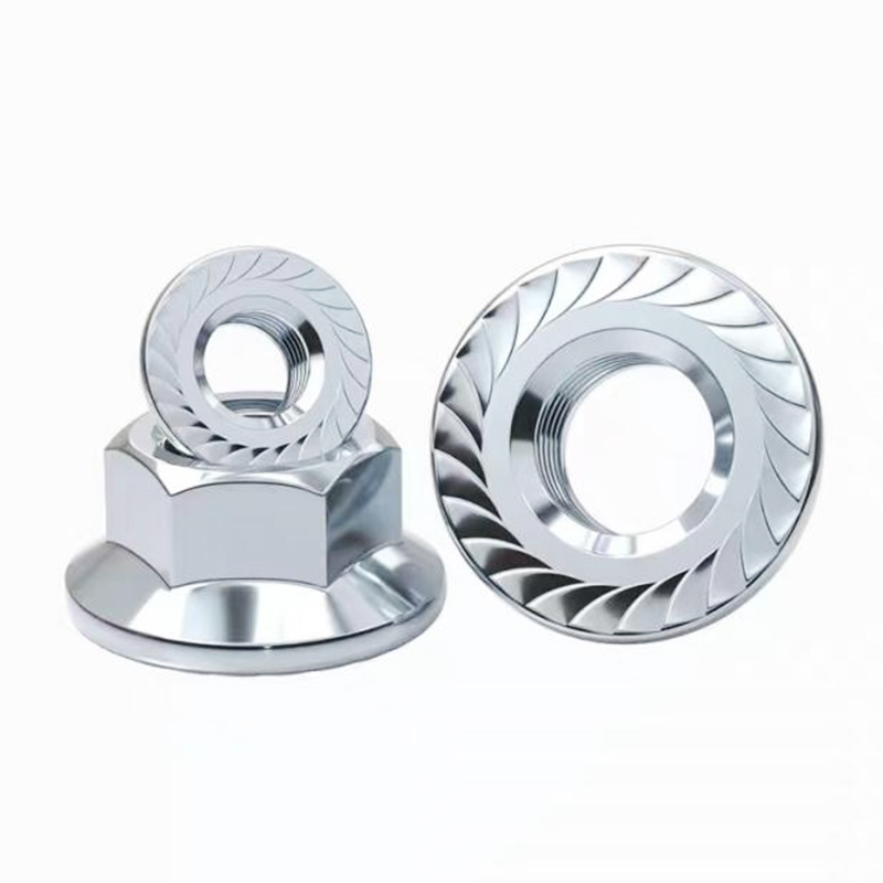 Iron Galvanized Flange Nut Hexagonal Anti Slip Locking Belt Tooth Washer Screw Cap